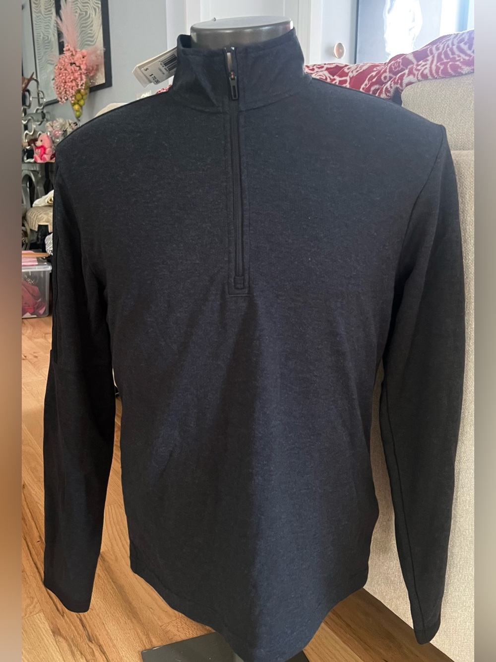 adidas Men's Black Half-Zip Pullover Sweater
